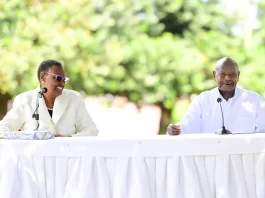 President Museveni and First Lady, Janet Kataha Museveni, the Minister of Education and Sports at State House Entebbe