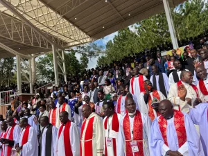 Clergy and Pilgrims (Congregation) during the service at the Anglican Martyrs Site, Namugongo