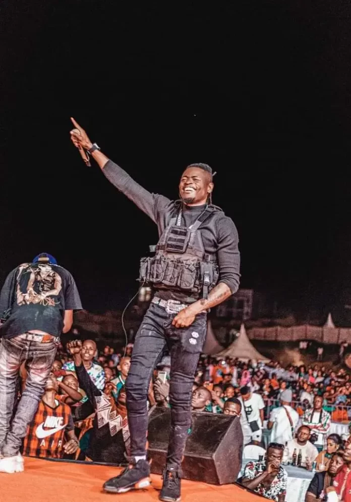 Pallaso performing on stage at Lugogo Cricket Oval