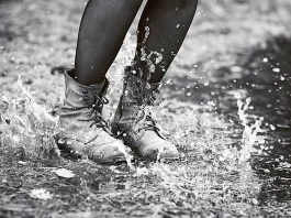 Walking under rain