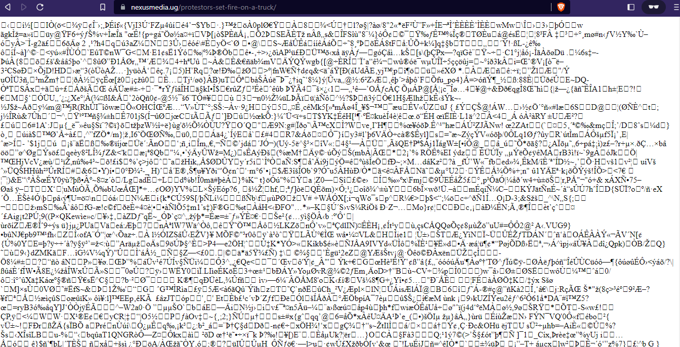 SCreenshot of what some links on my website are showing