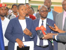 NUP Lawyer, Shamim Malende and Counsel Elias Luyimbazi Nalukola, DP Lawyer. Courtesy photo