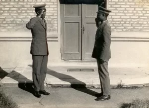 Charles Kwesiga and colleague at Vystrel Academy-Russia in 1969.