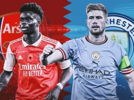 Bakayo Saka, Arsenal Forward ( Left) and Kevin De Bruyne (Right) a Manchester City Skipper